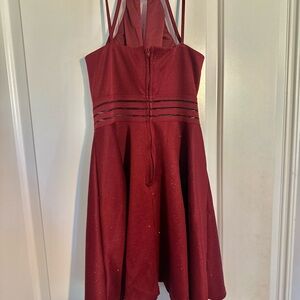 red formal mini dress